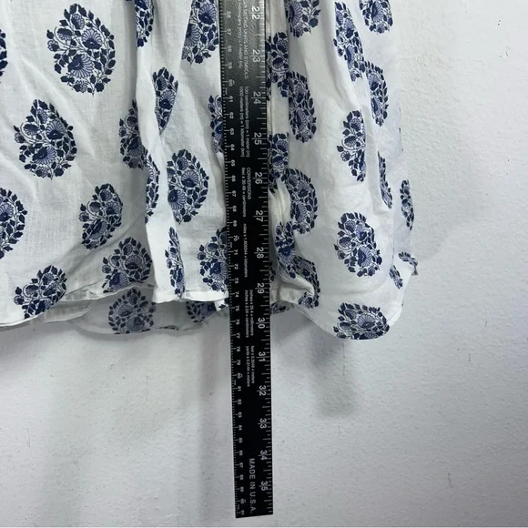 Crew Cuts J.Crew girls Dress Girls 10 indigo blue white puff sleeves batik print - Picture 10 of 13